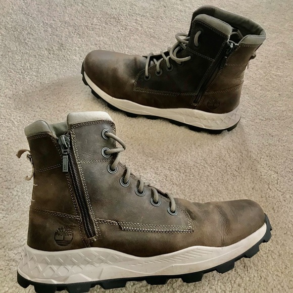 Timberland Brown/Gray Brooklyn Side-Zip Boots 11M - Picture 4 of 8